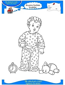 Çocuklar İçin Eşofman-Pijama Boyama Sayfaları 